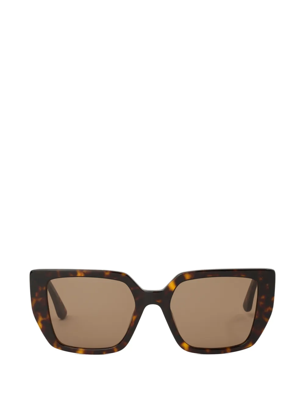 Karl Lagerfeld Glam Autograph logo rectangle sunglasses - Marrone