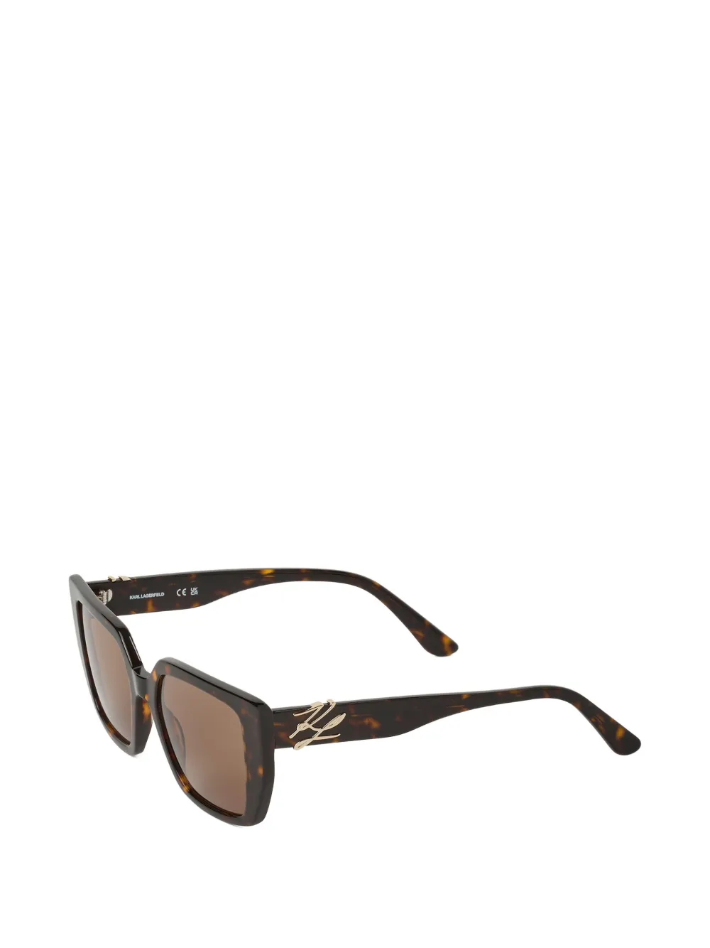  Karl Lagerfeld Autograph Logo Rectangle Sunglasses - Brown 
