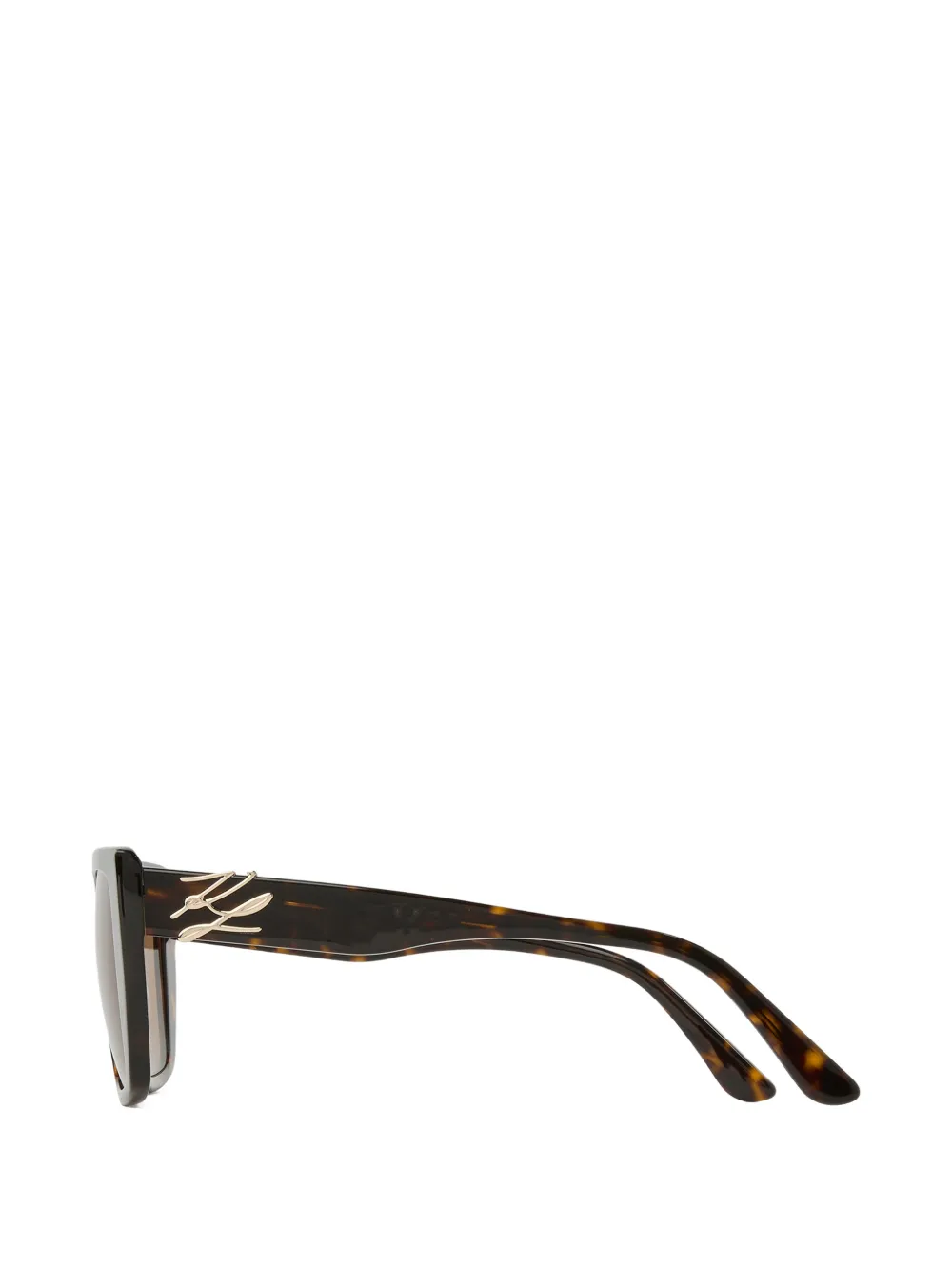  Karl Lagerfeld Autograph Logo Rectangle Sunglasses - Brown 