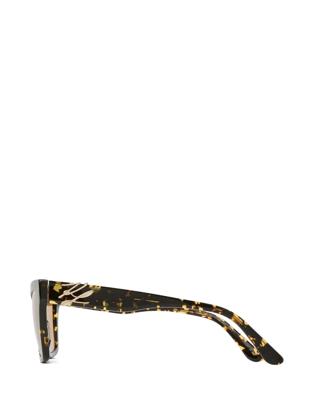  Karl Lagerfeld Glam Autograph Logo Sunglasses - Brown 