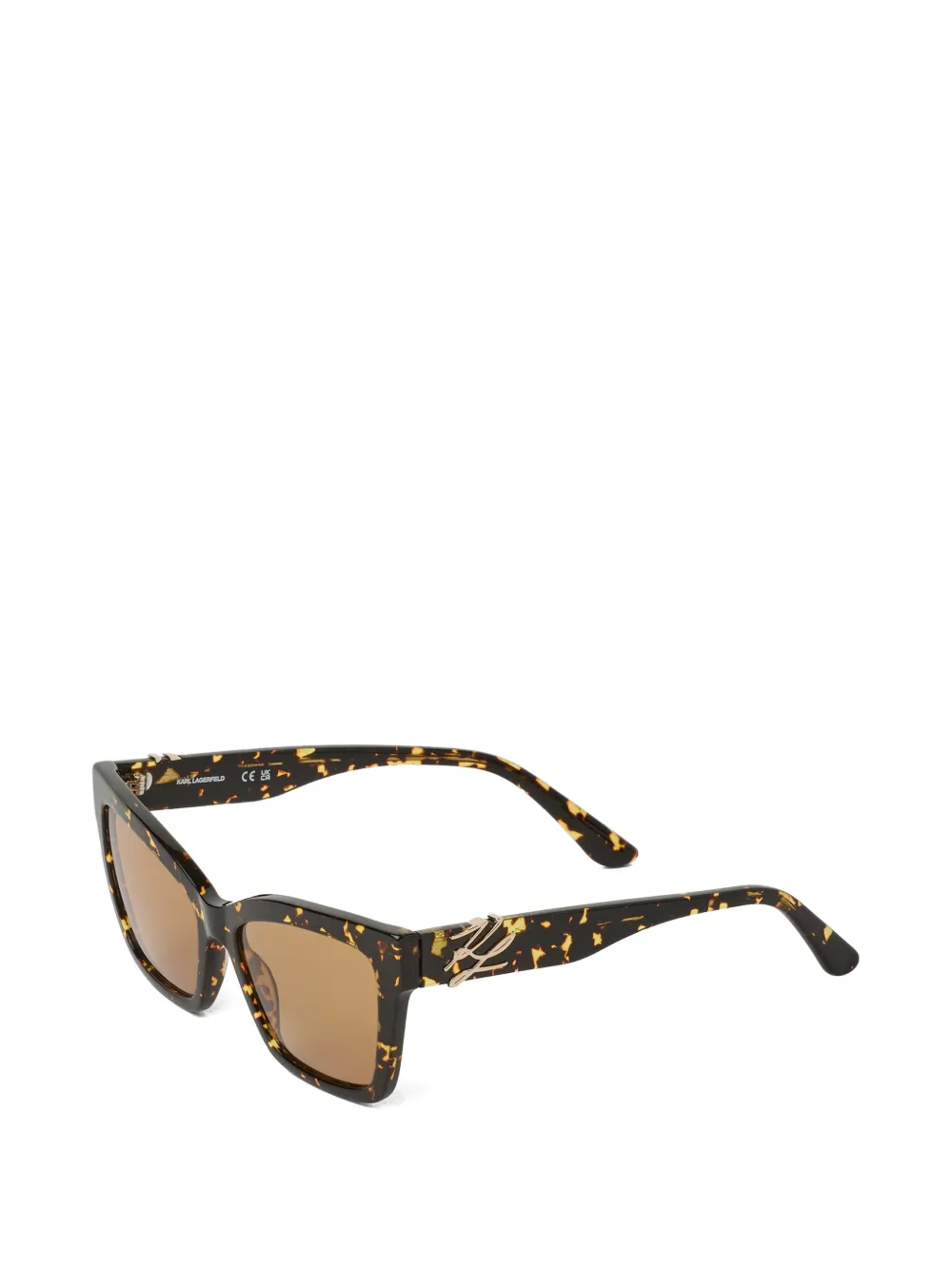  Karl Lagerfeld Glam Autograph Logo Sunglasses - Brown 