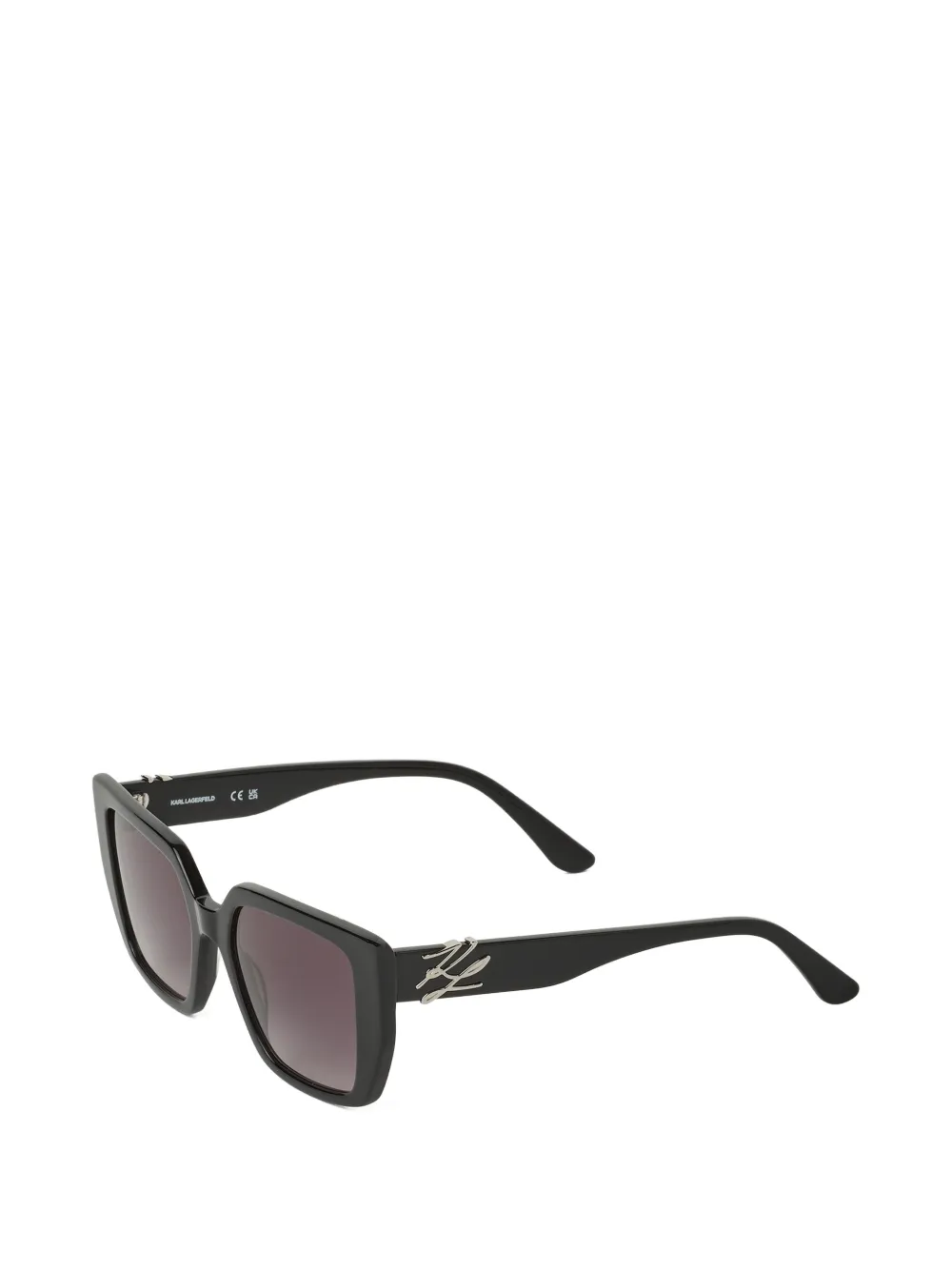  Karl Lagerfeld Glam Autograph Logo Square-frame Sunglasses - Black 