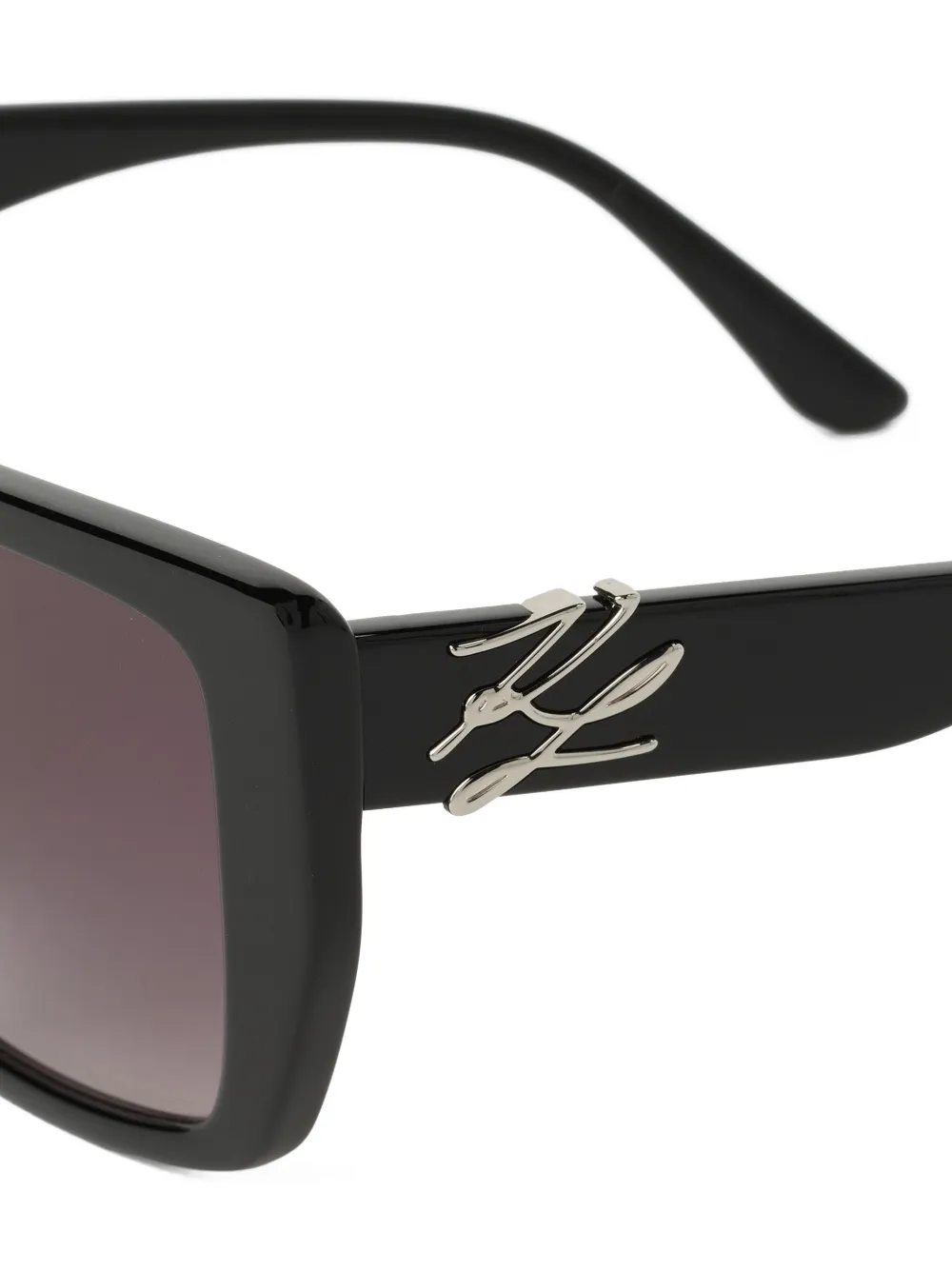 Karl Lagerfeld Glam Autograph zonnebril met vierkant montuur en logo Zwart