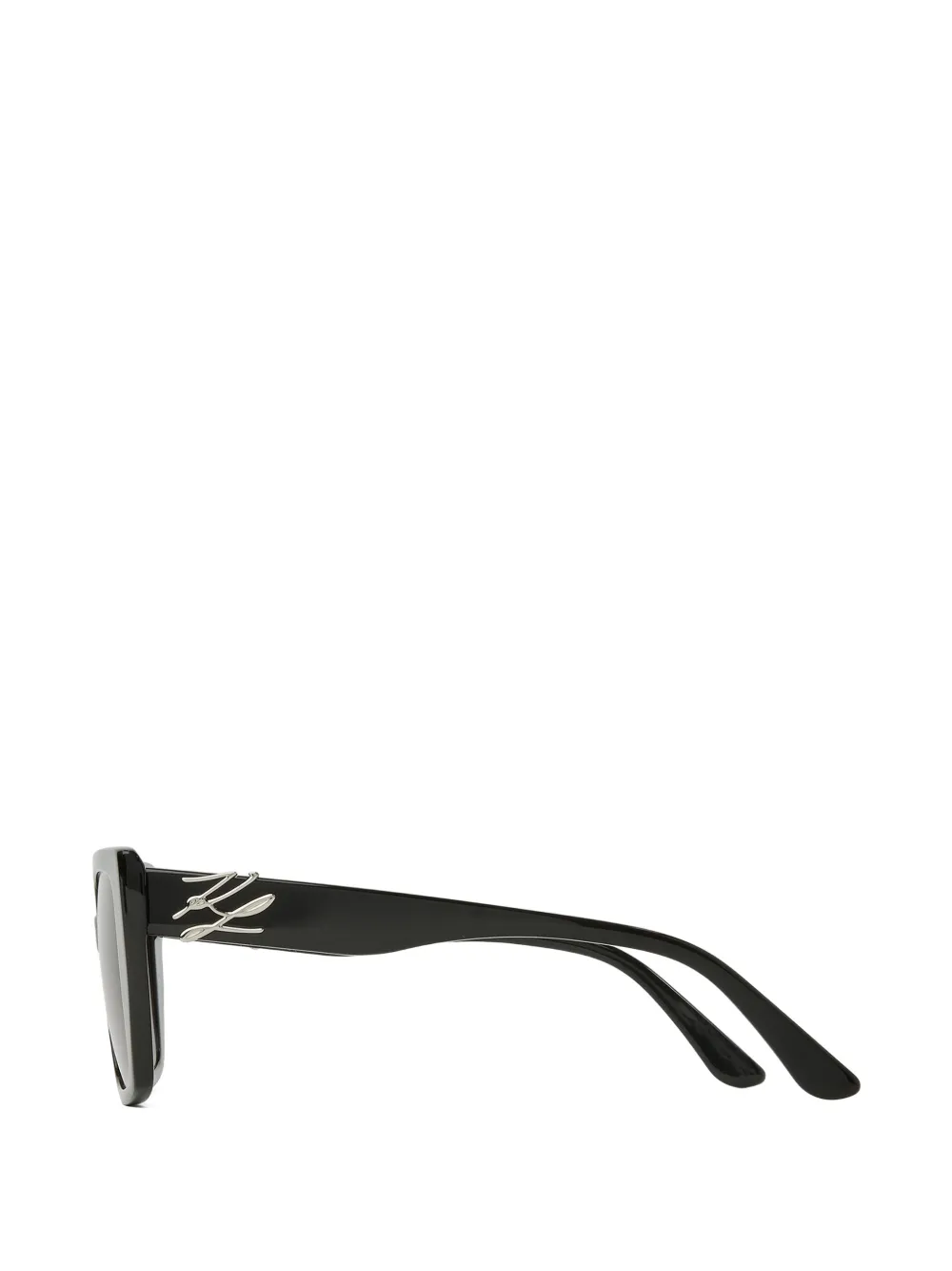  Karl Lagerfeld Glam Autograph Logo Square-frame Sunglasses - Black 