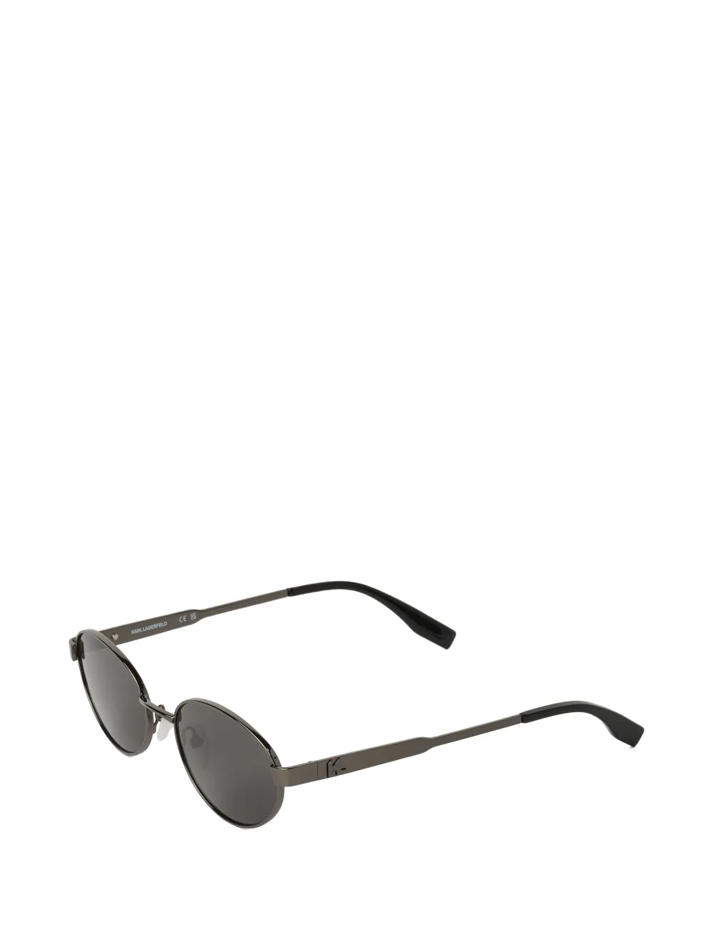  Karl Lagerfeld Monogram Logo Round Sunglasses - Grey 