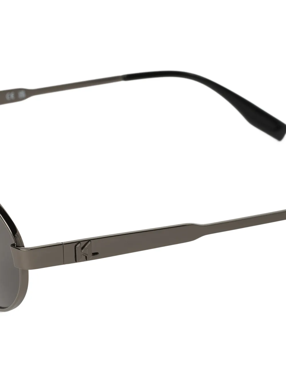 Karl Lagerfeld Zonnebril met rond montuur en monogram Grijs