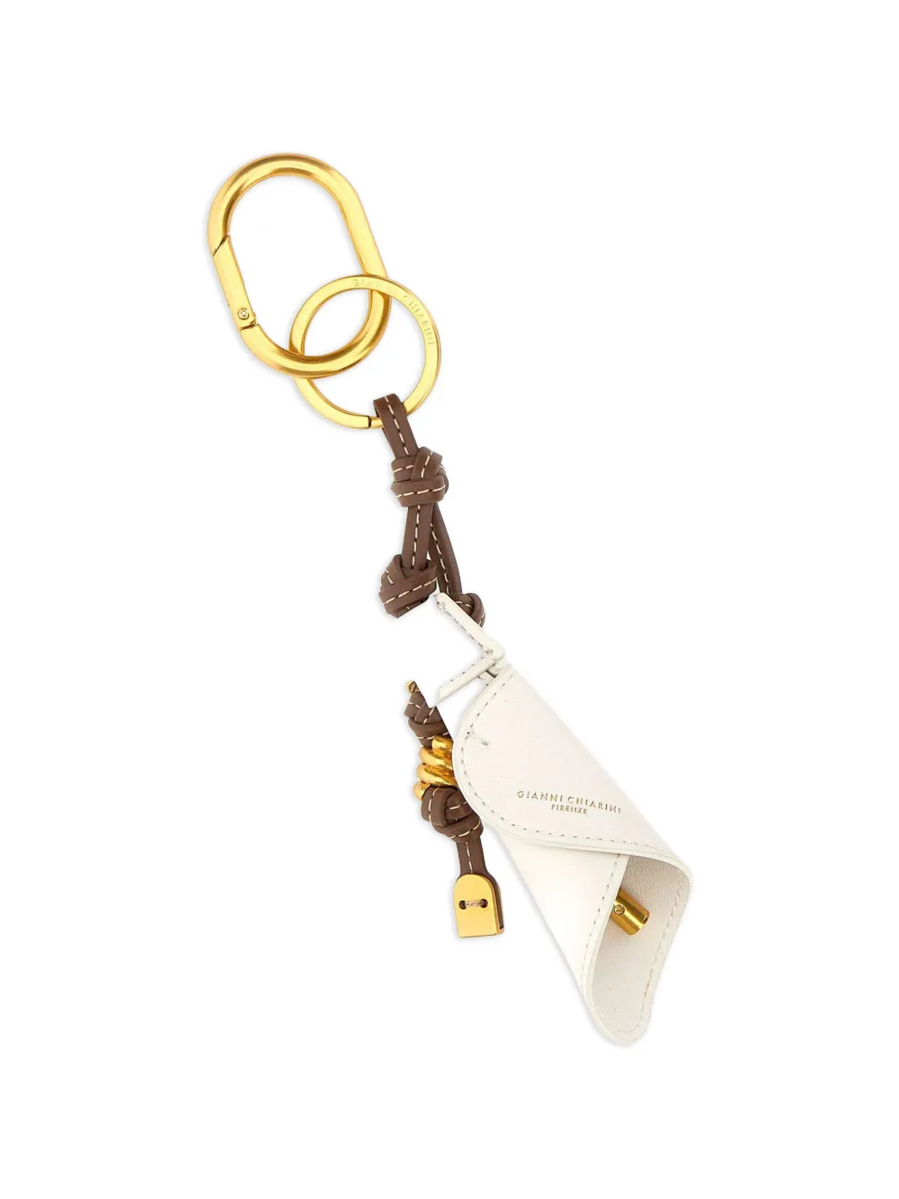  Gianni Chiarini Knotted-leather Keyring - White 