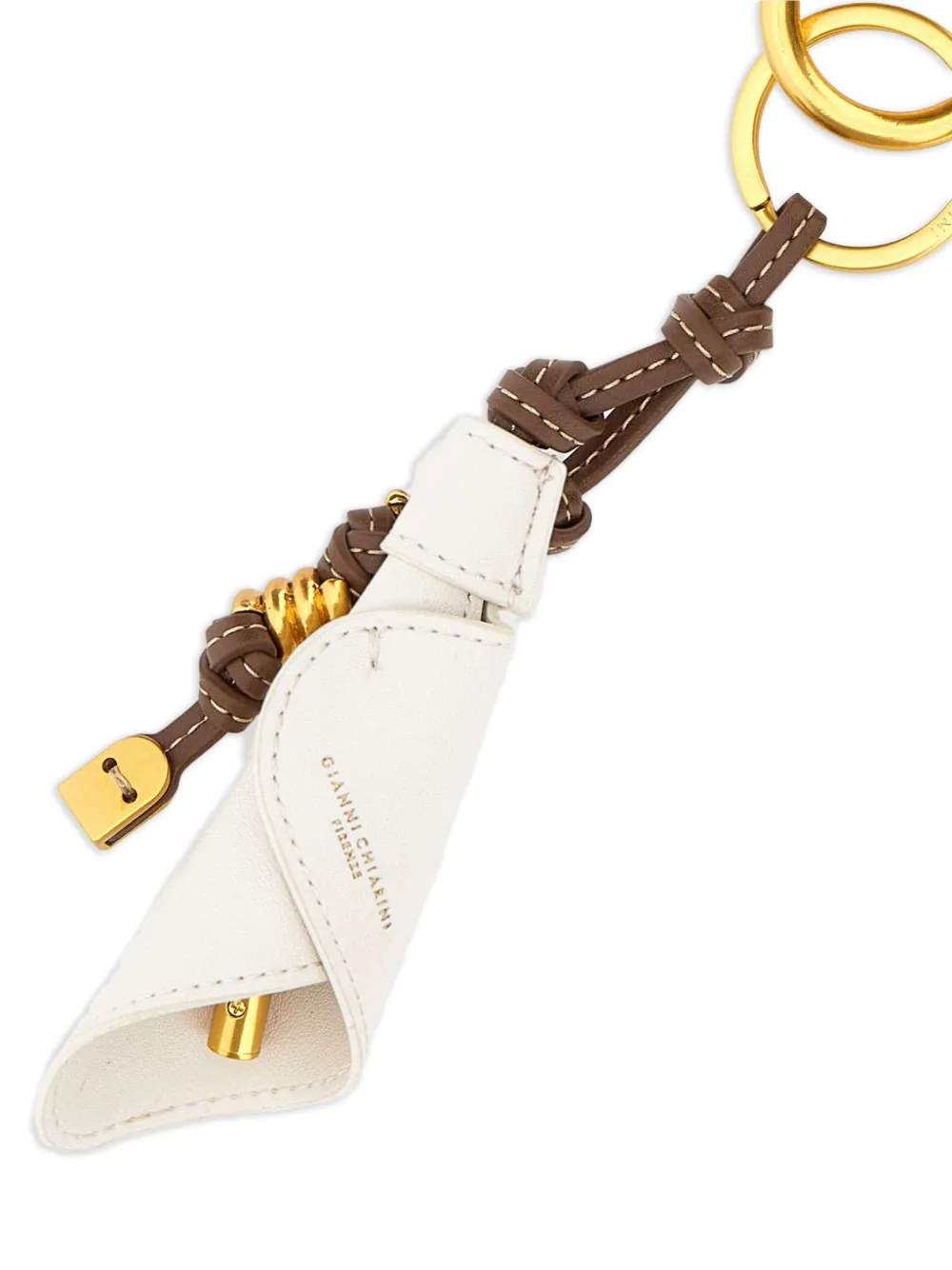 Gianni Chiarini Knotted-leather Keyring - White 