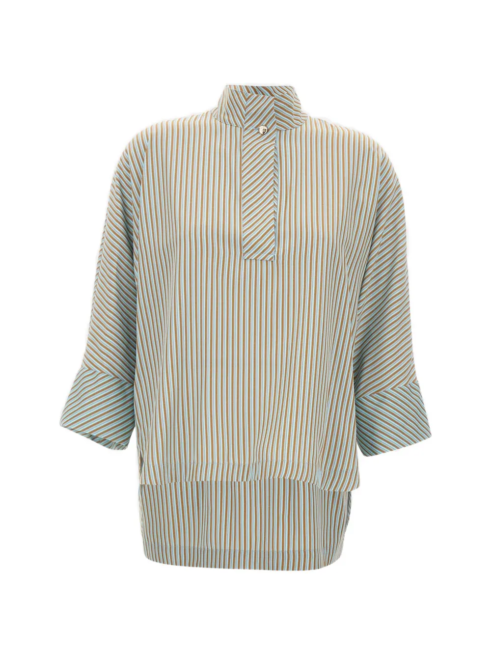 ELENA MIRO` striped-pattern blouse - Marrone