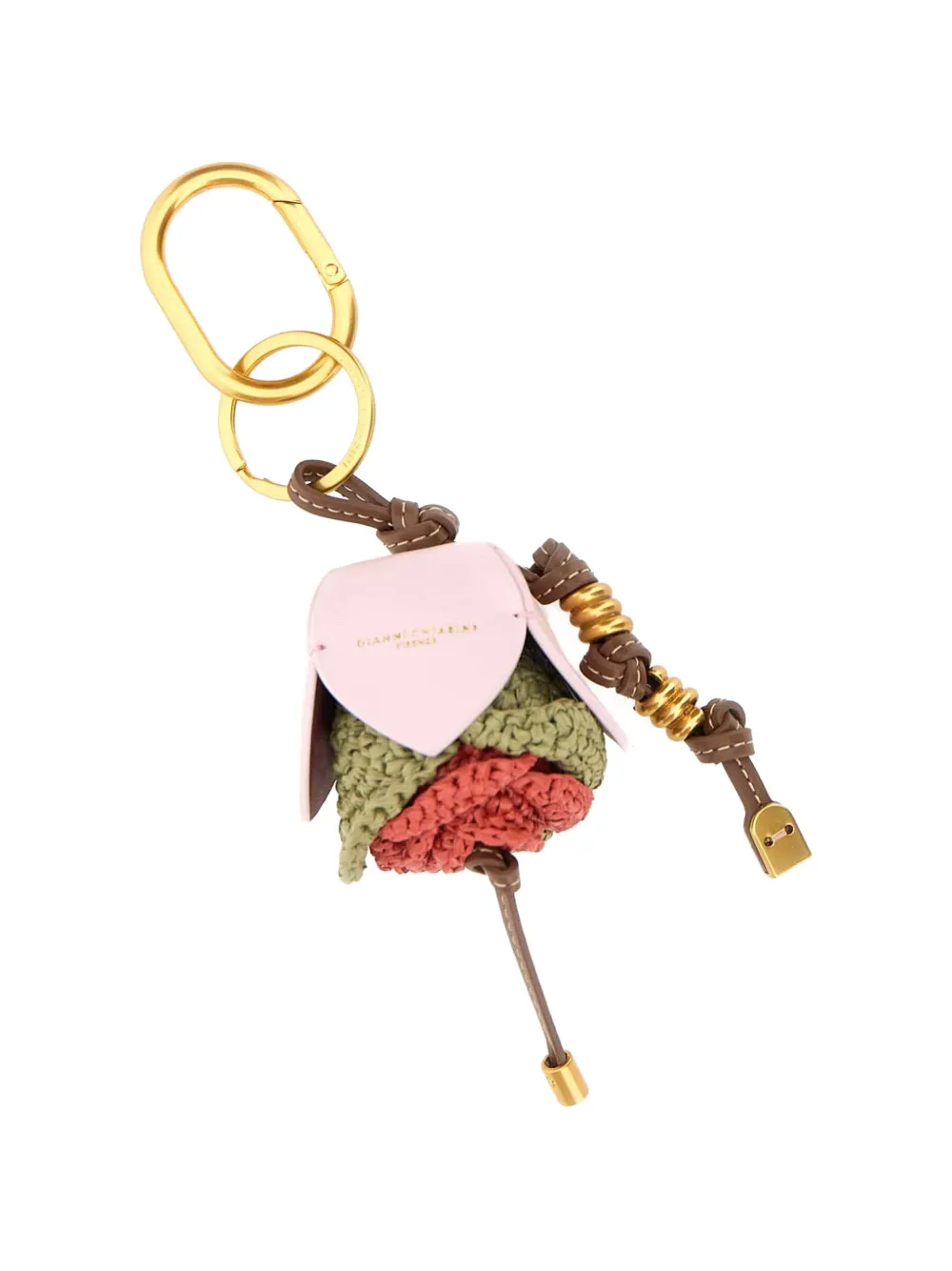 Straw Flower Charm Keyring