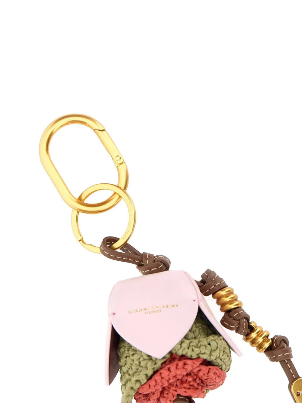 Straw Flower Charm Keyring