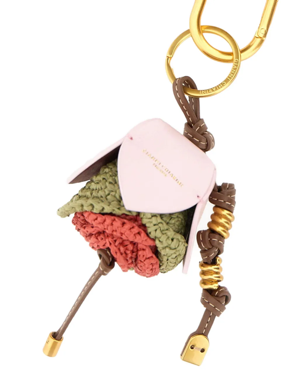 Straw Flower Charm Keyring