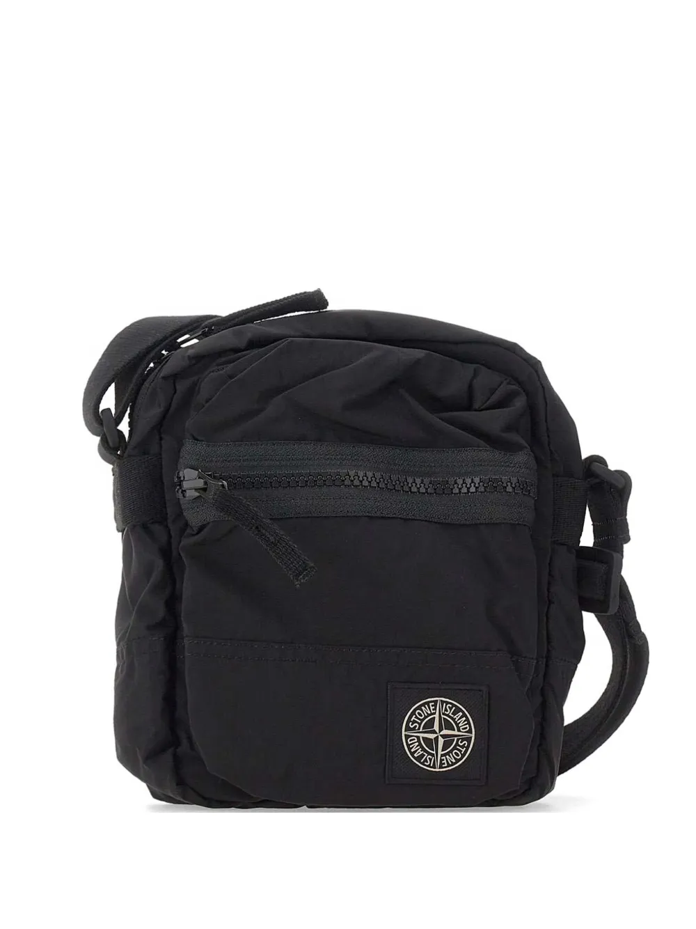 Stone Island zip compass patch shoulder bag - Nero