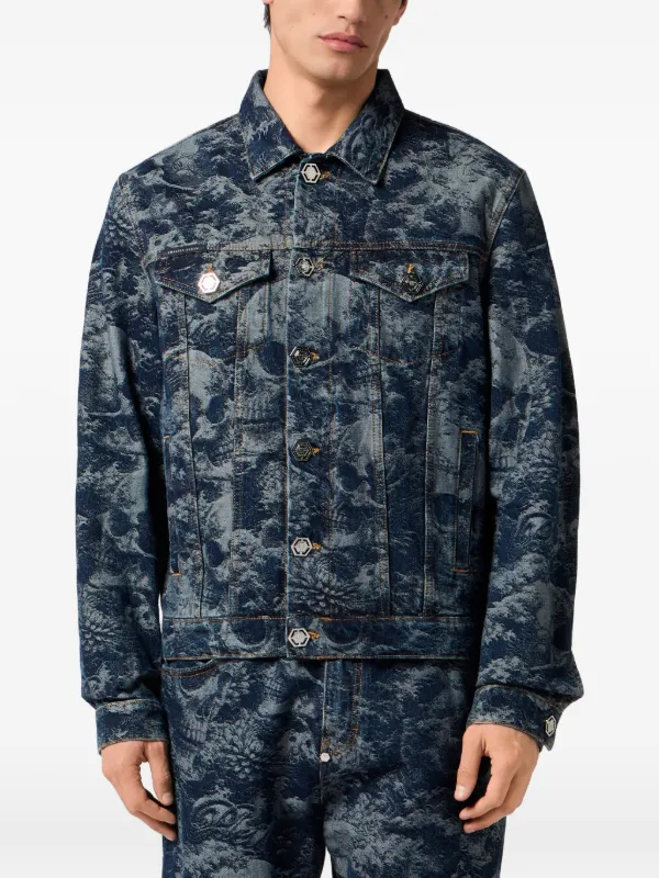 Philipp Plein スカル ジャケット | ブルー | FARFETCH JP