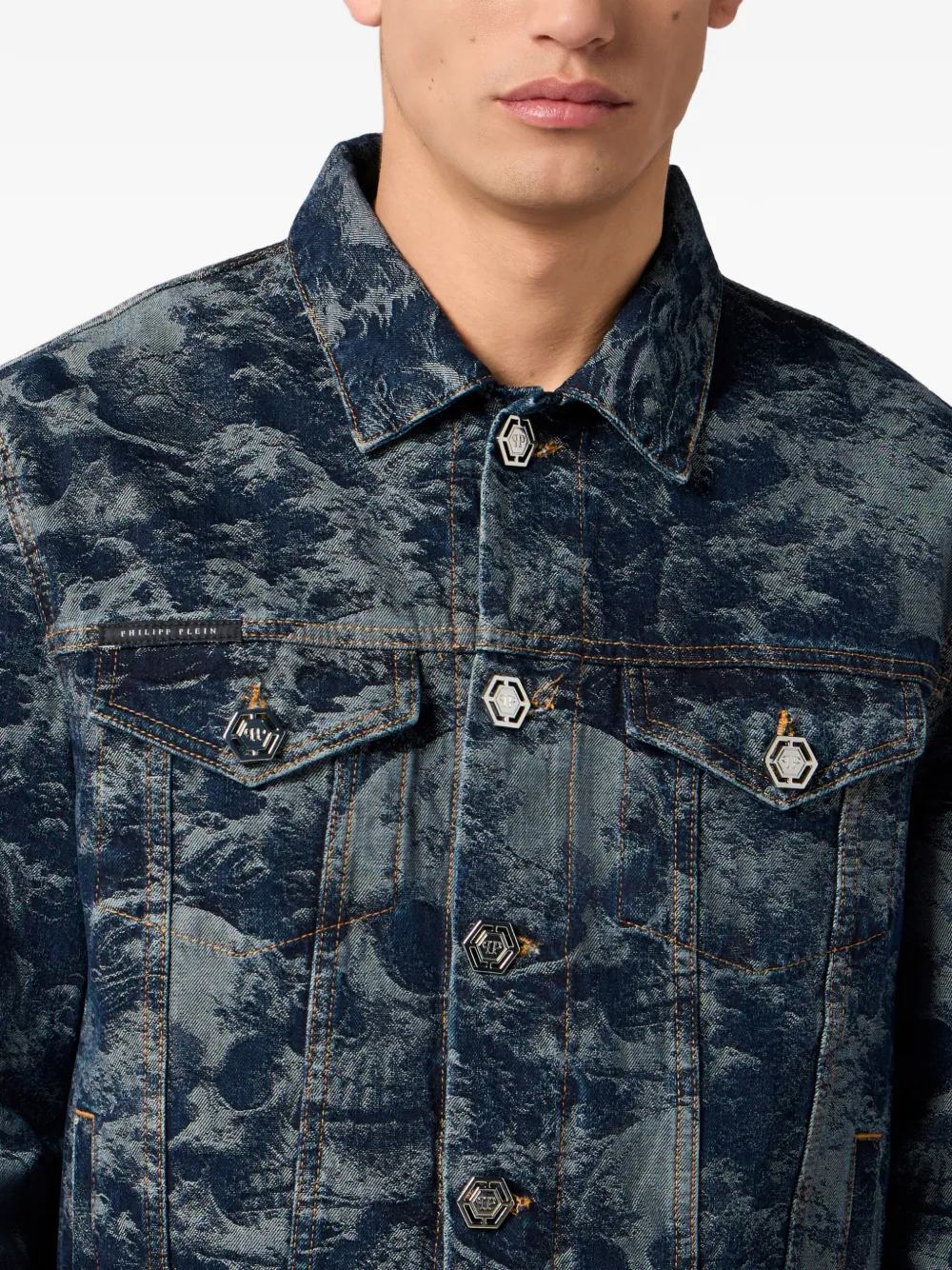 Philipp Plein Jack met doodskopprint Blauw