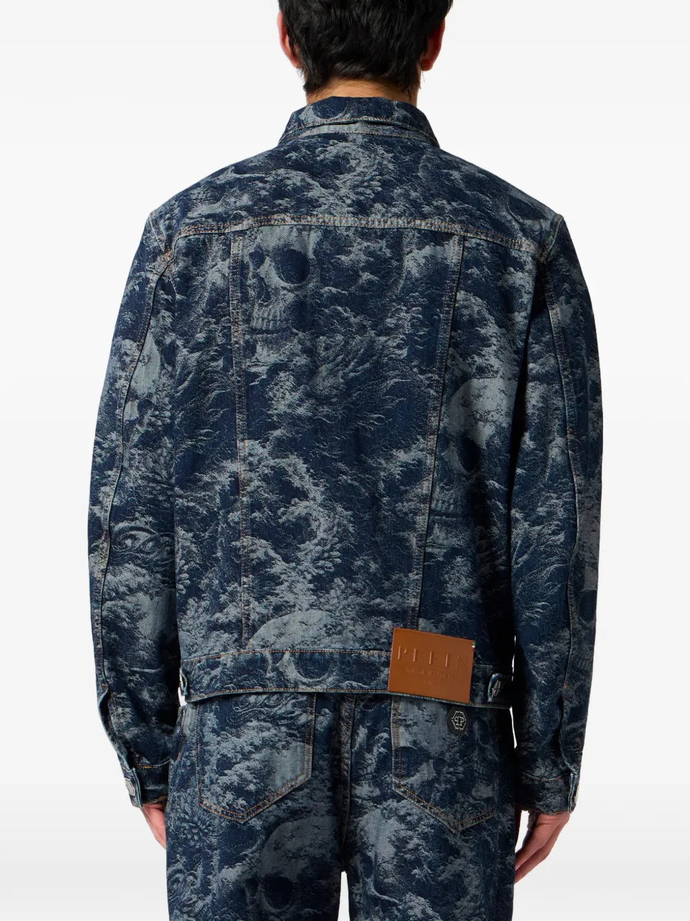 Philipp Plein Jack met doodskopprint Blauw