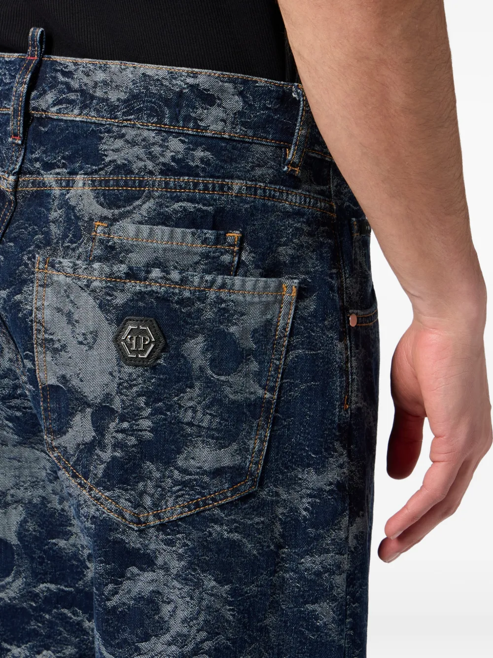 Philipp Plein Beach Boy Skulls jeans Blauw