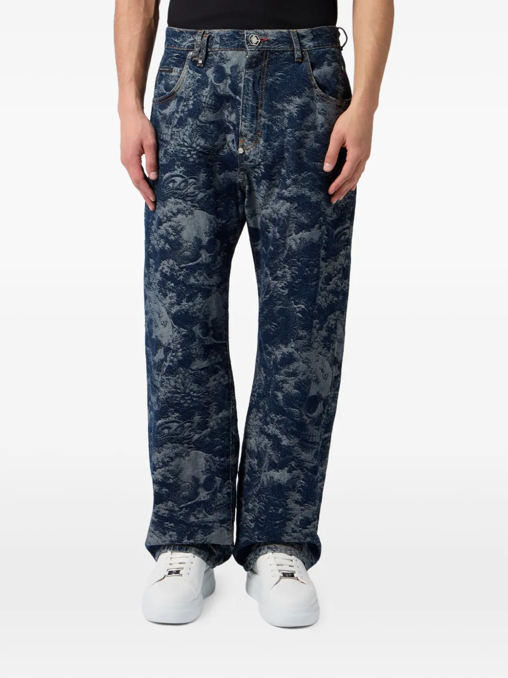Philipp Plein Beach Boy Skulls jeans Blauw