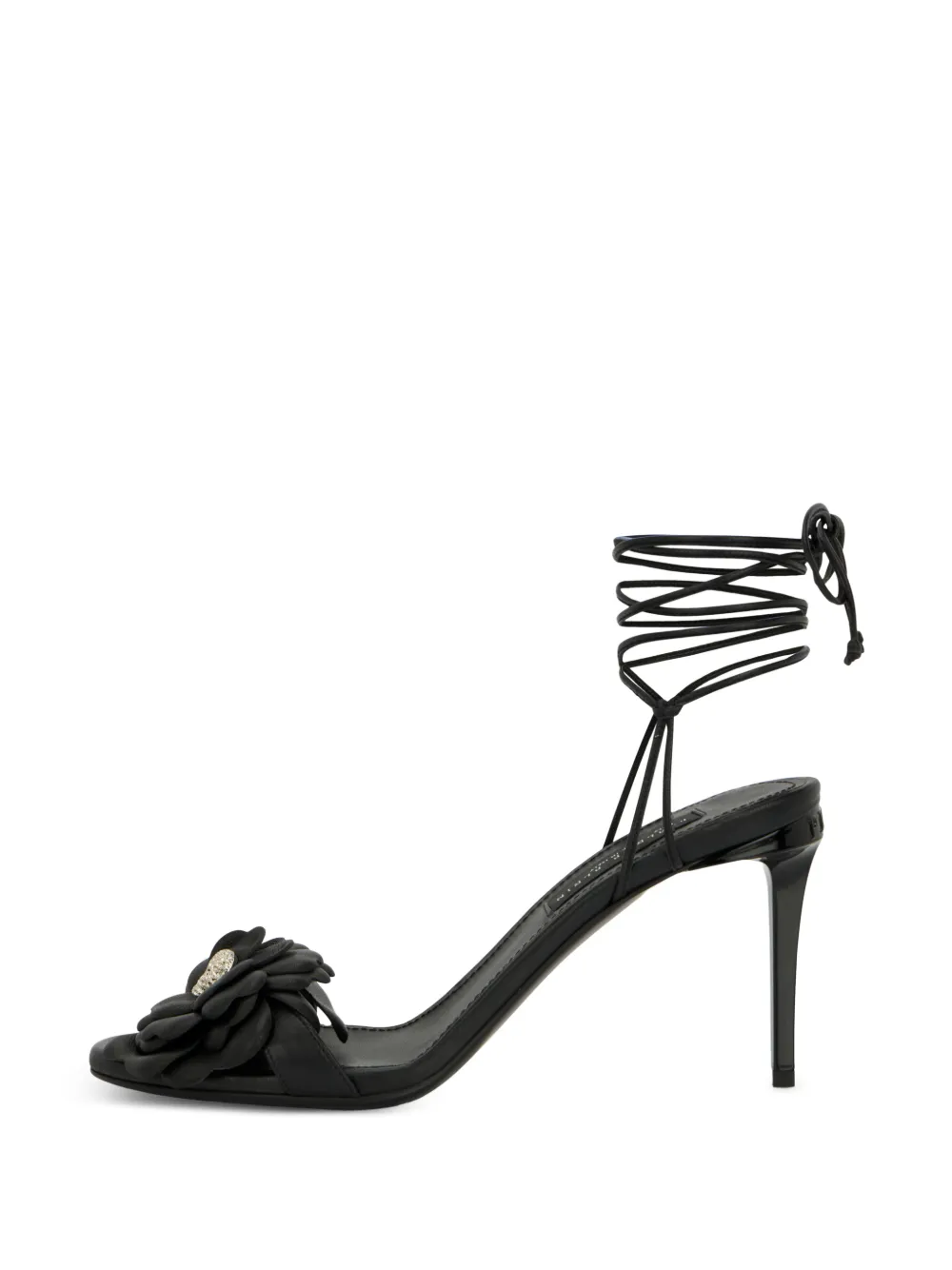 Philipp Plein Sandalen met bloemdetail Zwart
