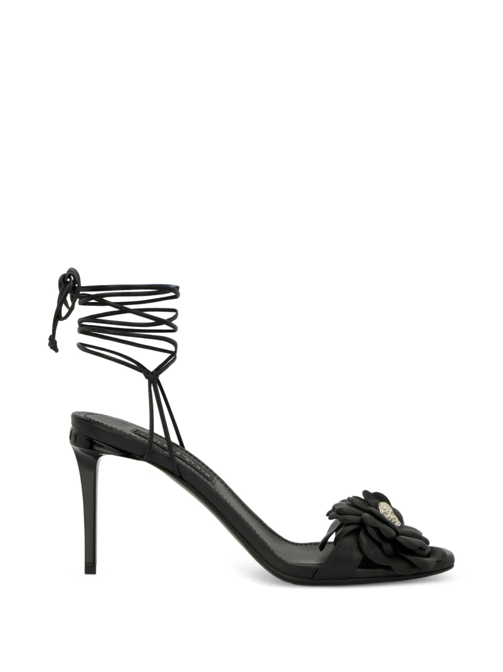 Philipp Plein Sandali con dettaglio a fiore - Nero