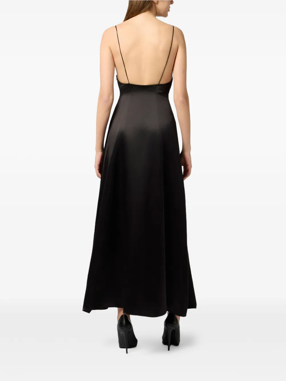 Philipp Plein Maxi-jurk met rozen Zwart