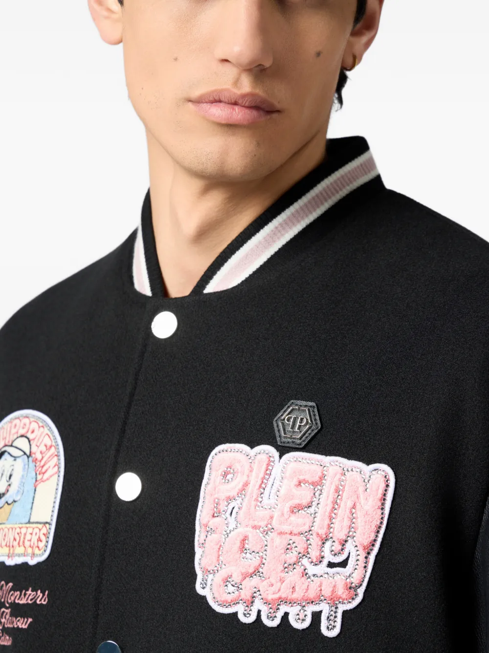 Philipp Plein Ice Cream Monsters bomberjack Zwart