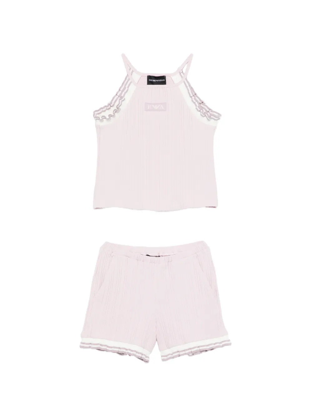 Emporio Armani Kids ruffled-trim shorts set - Rosa