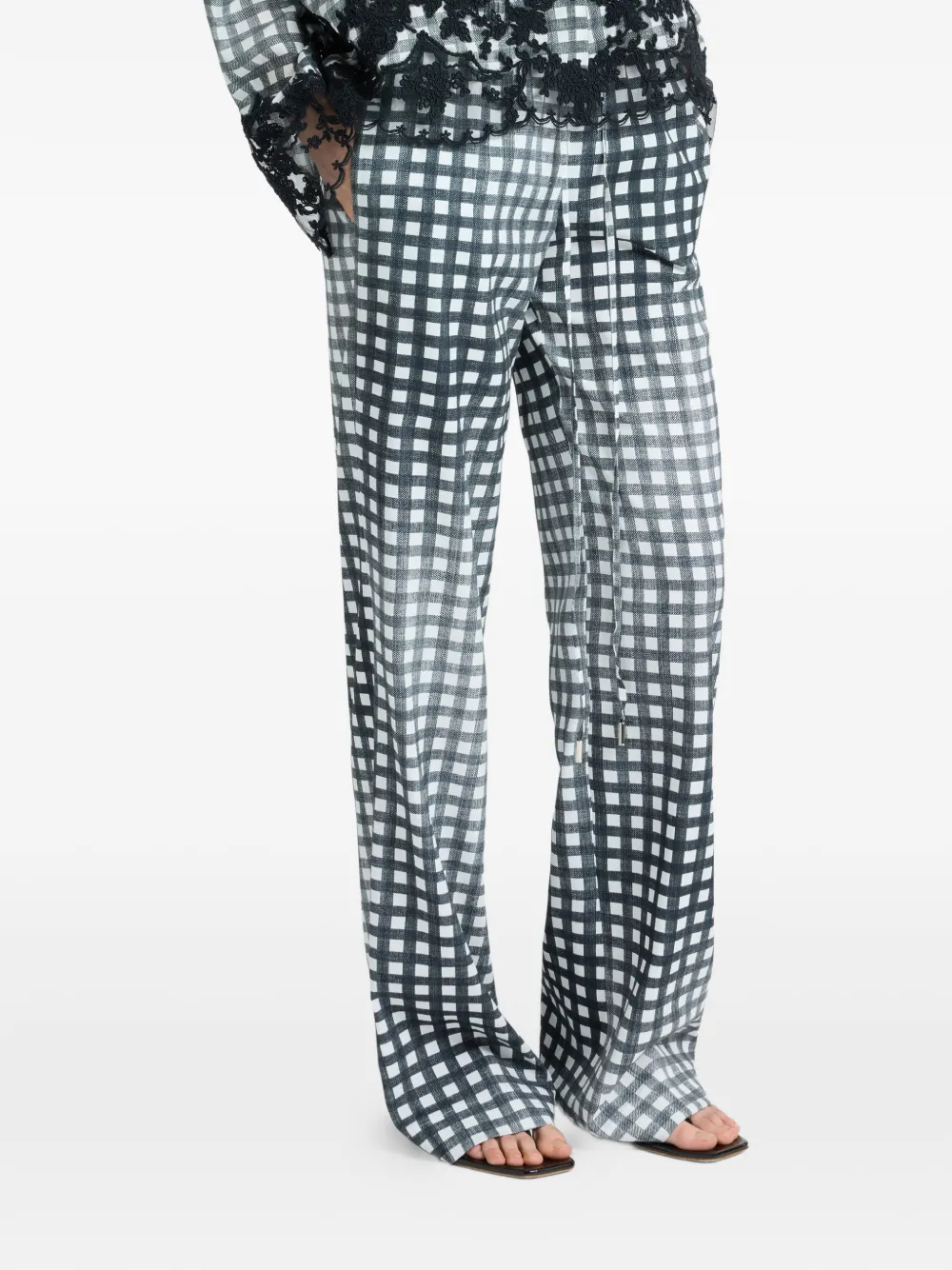 Ermanno Scervino Broek met Vichy print Zwart