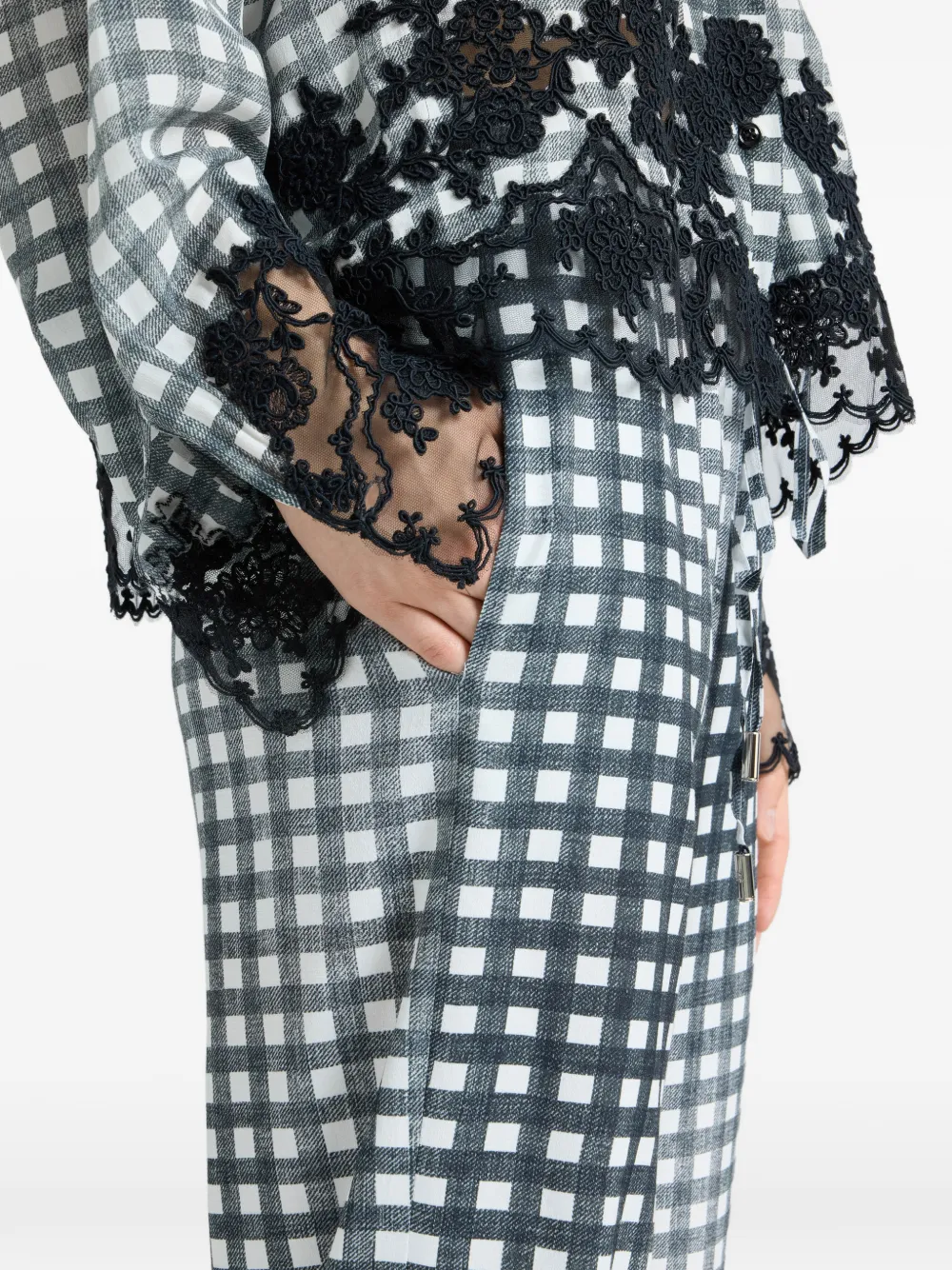 Ermanno Scervino Broek met Vichy print Zwart