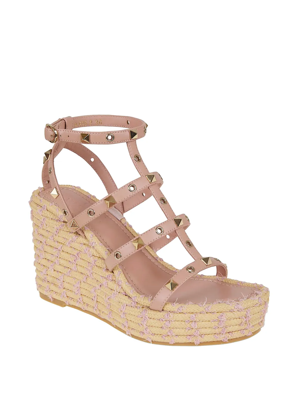 Valentino Garavani Rockstud heeled espadrilles Roze