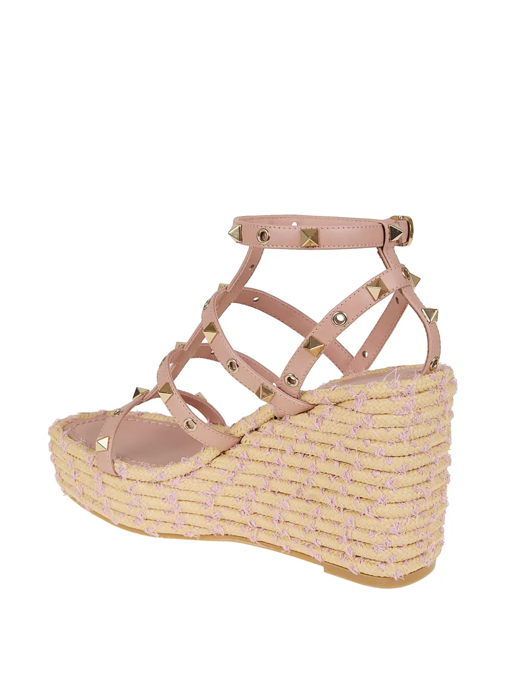 Valentino Garavani Rockstud heeled espadrilles Roze
