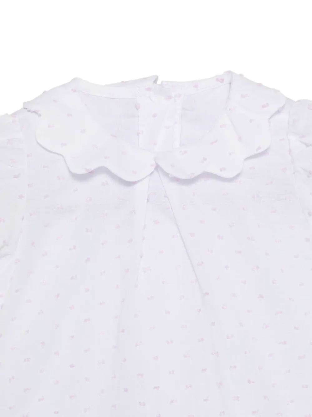  Siola Scalloped Dotted Blouse - White 