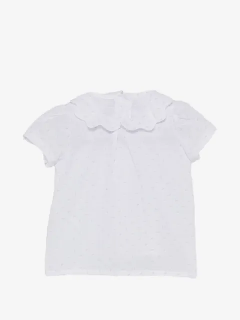 Siola scalloped dotted blouse