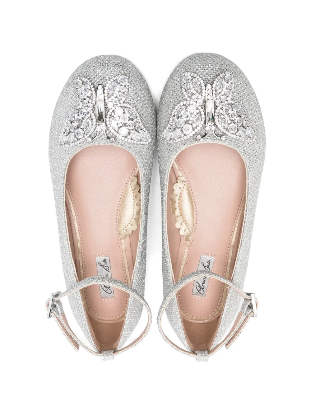 Aruna Seth Ballerina's met bandje verfraaid met vlinders Zilver