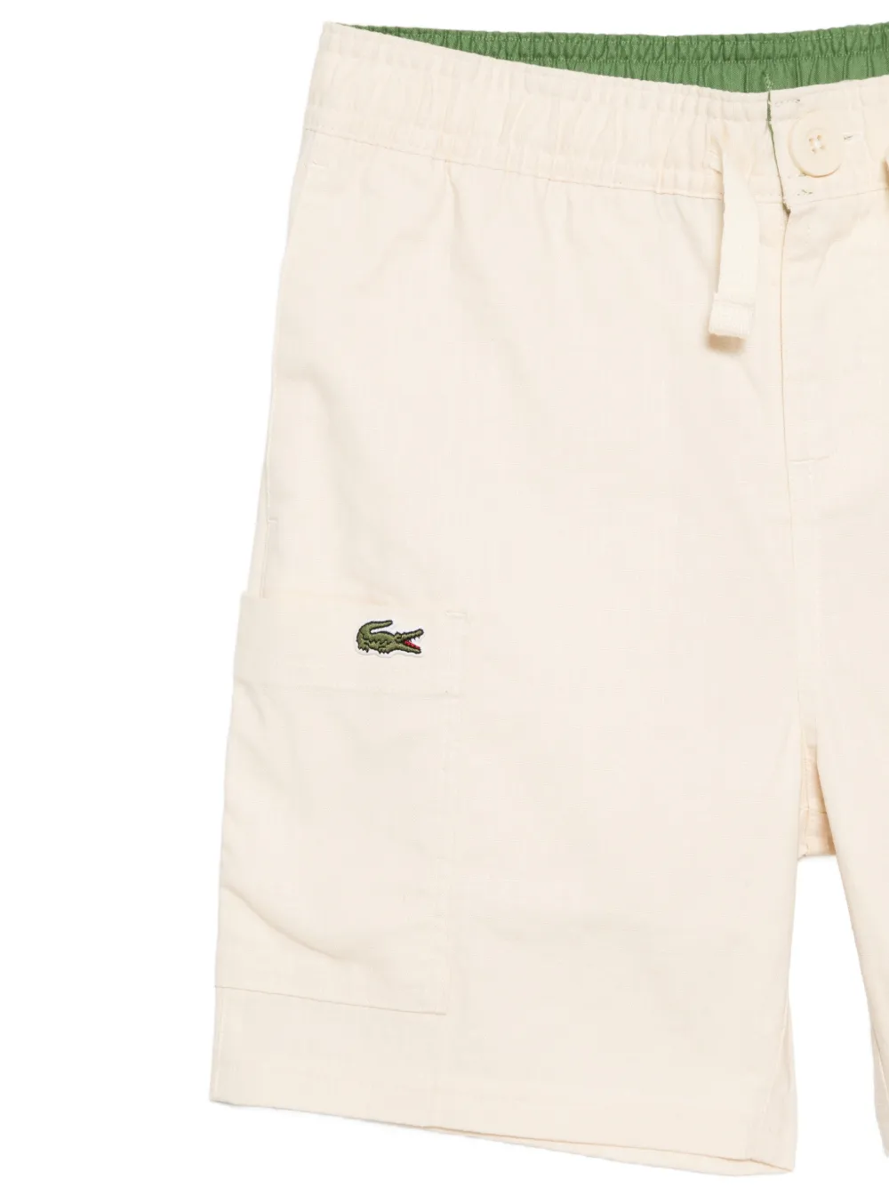  Lacoste Kids Logo-patch Shorts - Neutrals 