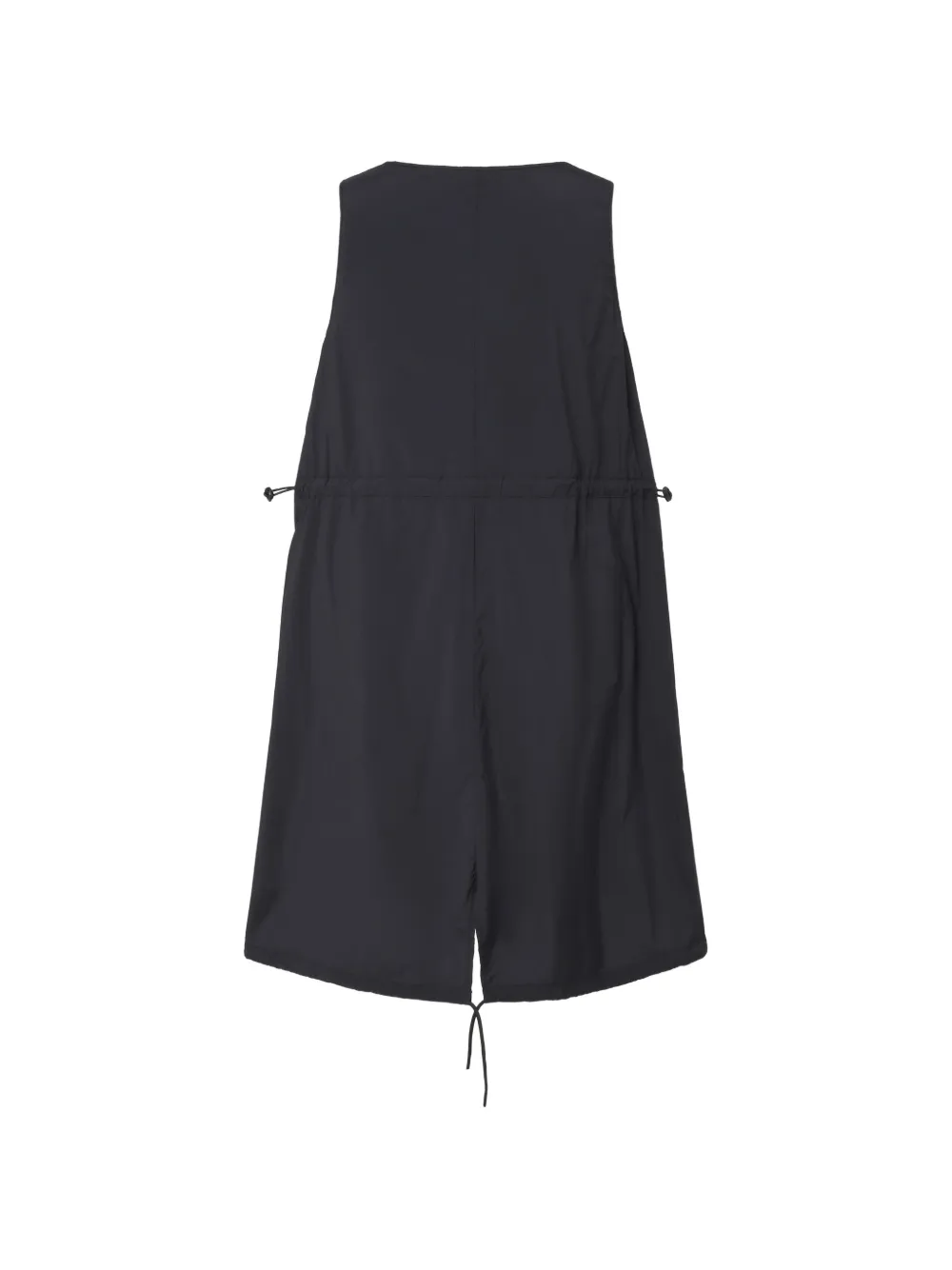 Blauer Jurk met V-hals en zak Zwart