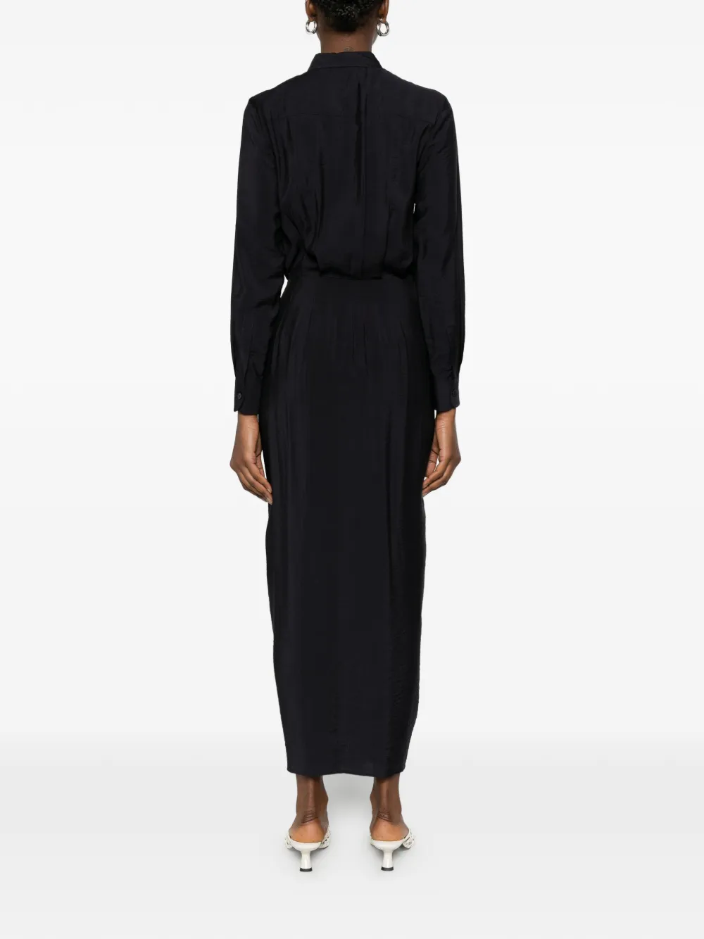 Emporio Armani Midi-jurk met lange mouwen Blauw