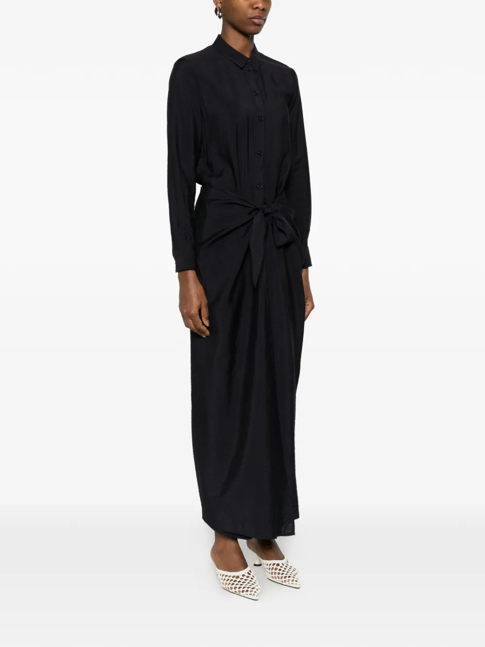 Emporio Armani Midi-jurk met lange mouwen Blauw