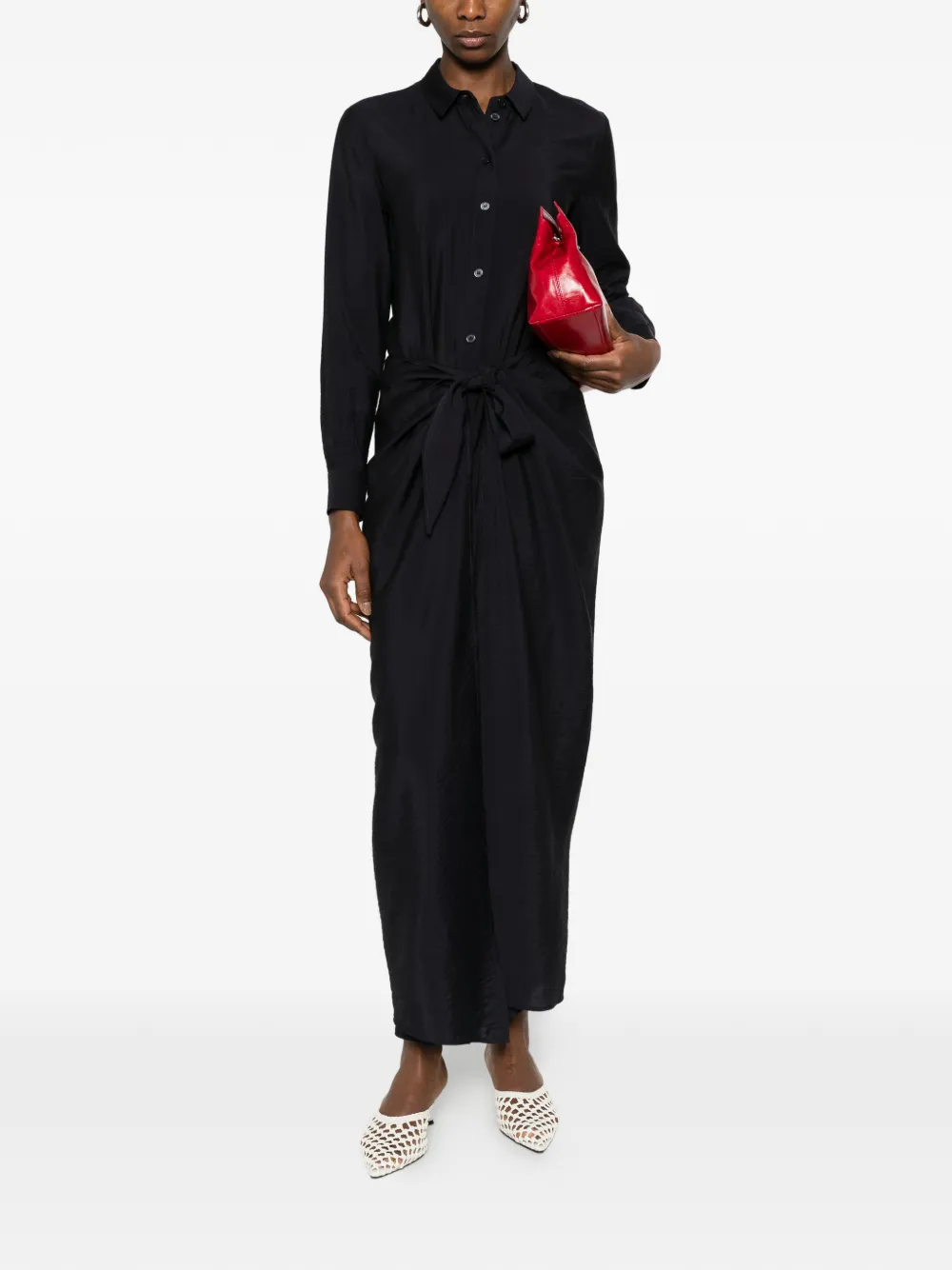 Emporio Armani Midi-jurk met lange mouwen Blauw