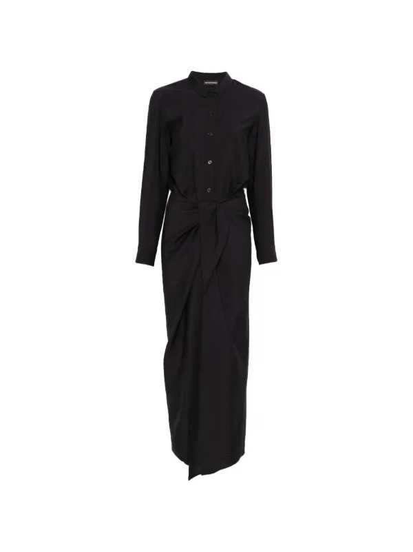 Emporio Armani Two-piece-effect Technical Dress in Blue