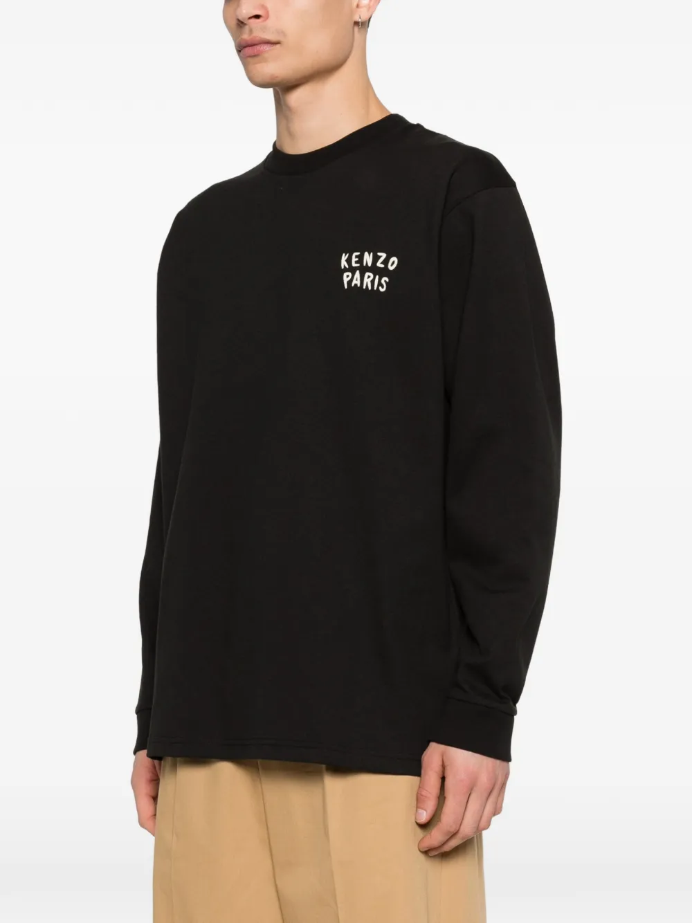 Kenzo Top met geborduurd logo en lange mouwen Zwart