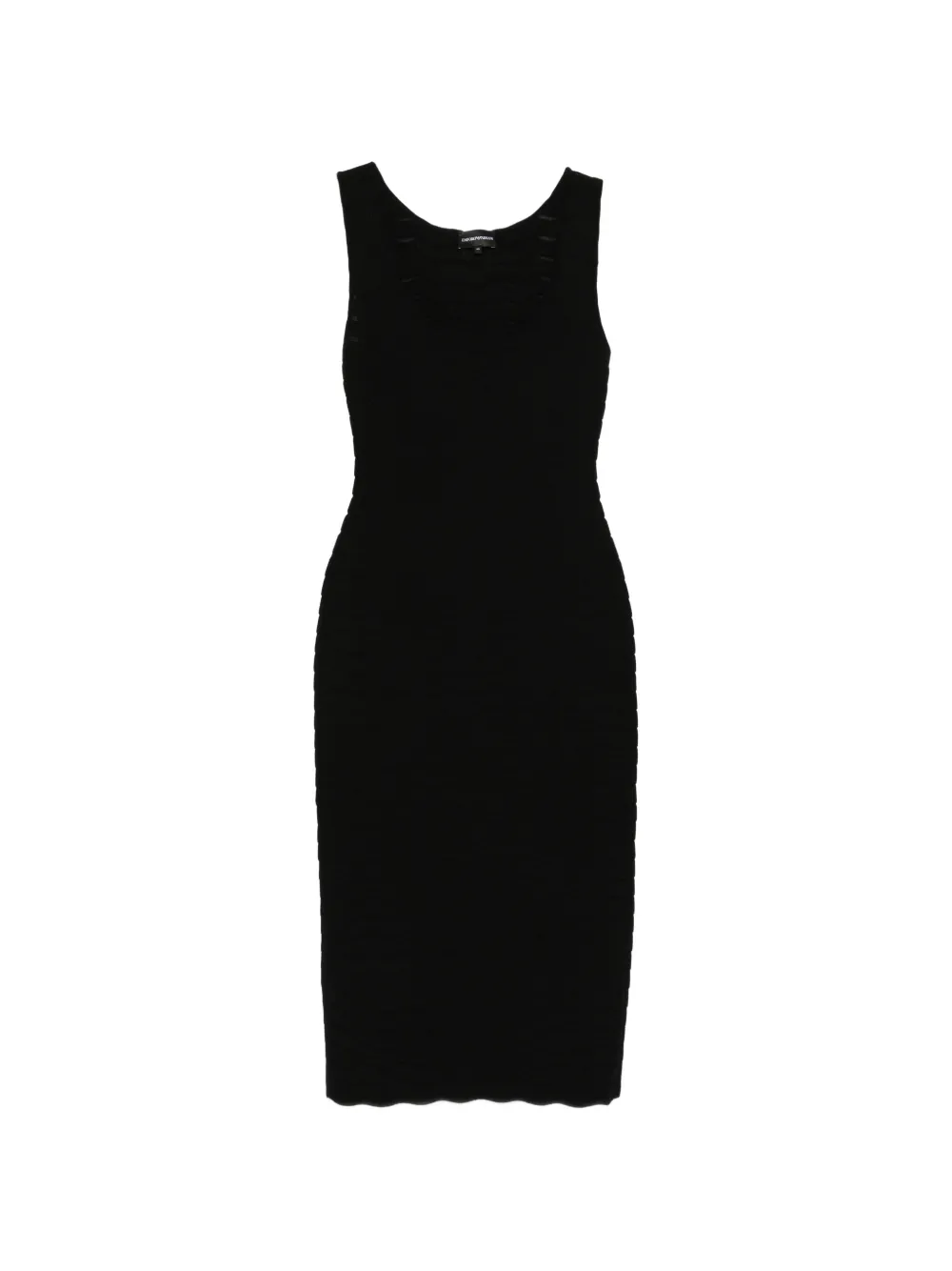 Emporio Armani ribbed sleeveless midi dress - Nero