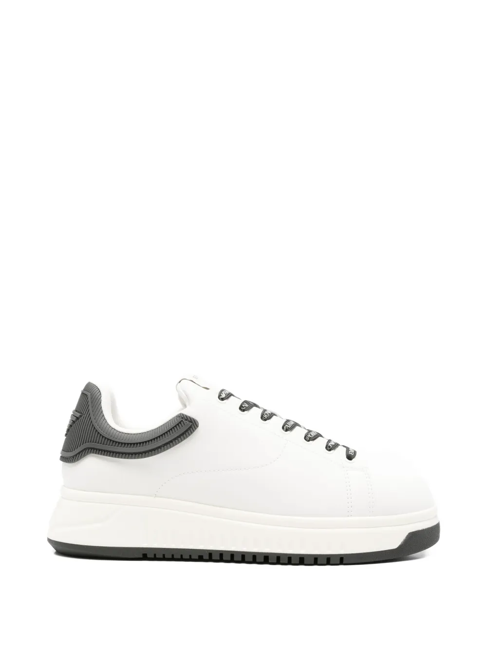 Emporio Armani ribbed-trim sneakers - Bianco