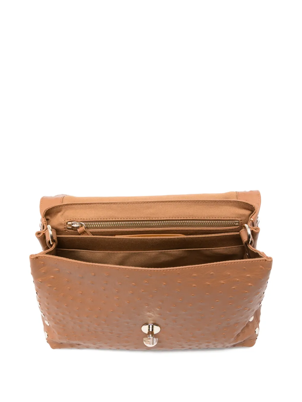 Zanellato Shopper met studs en handvat Bruin
