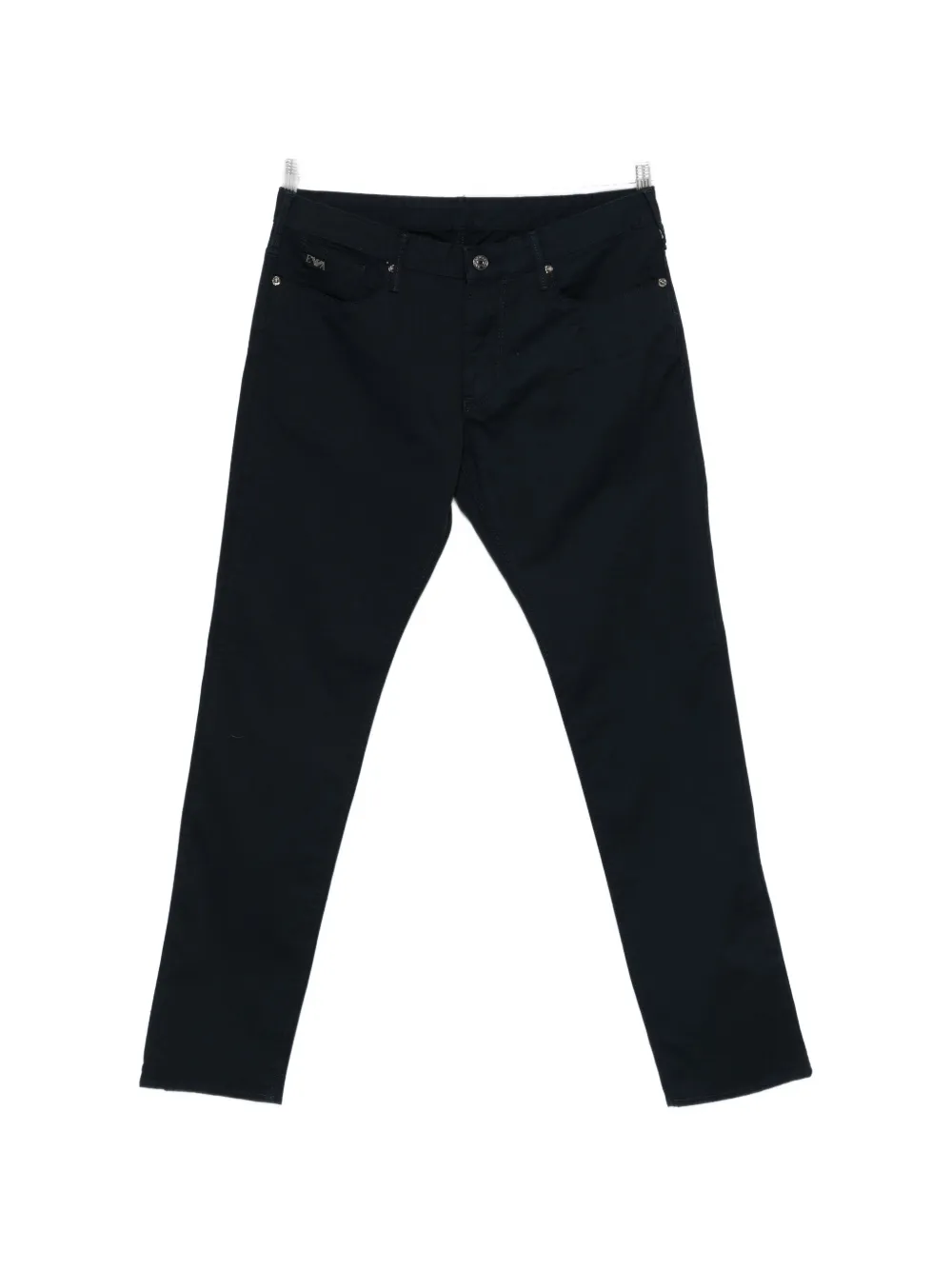 Emporio Armani logo-plaque trousers - Blu