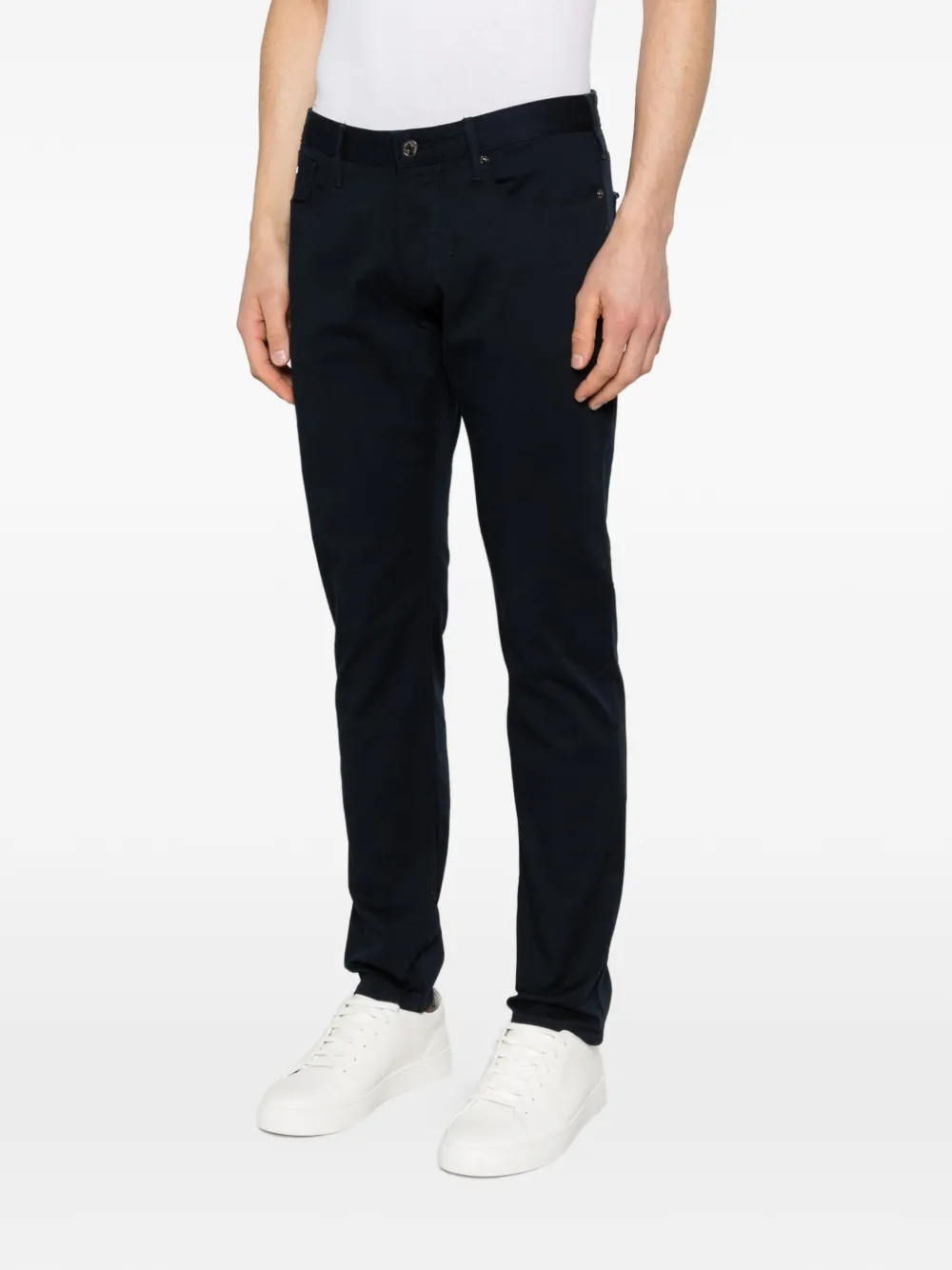 Emporio Armani Broek met logoplakkaat Blauw