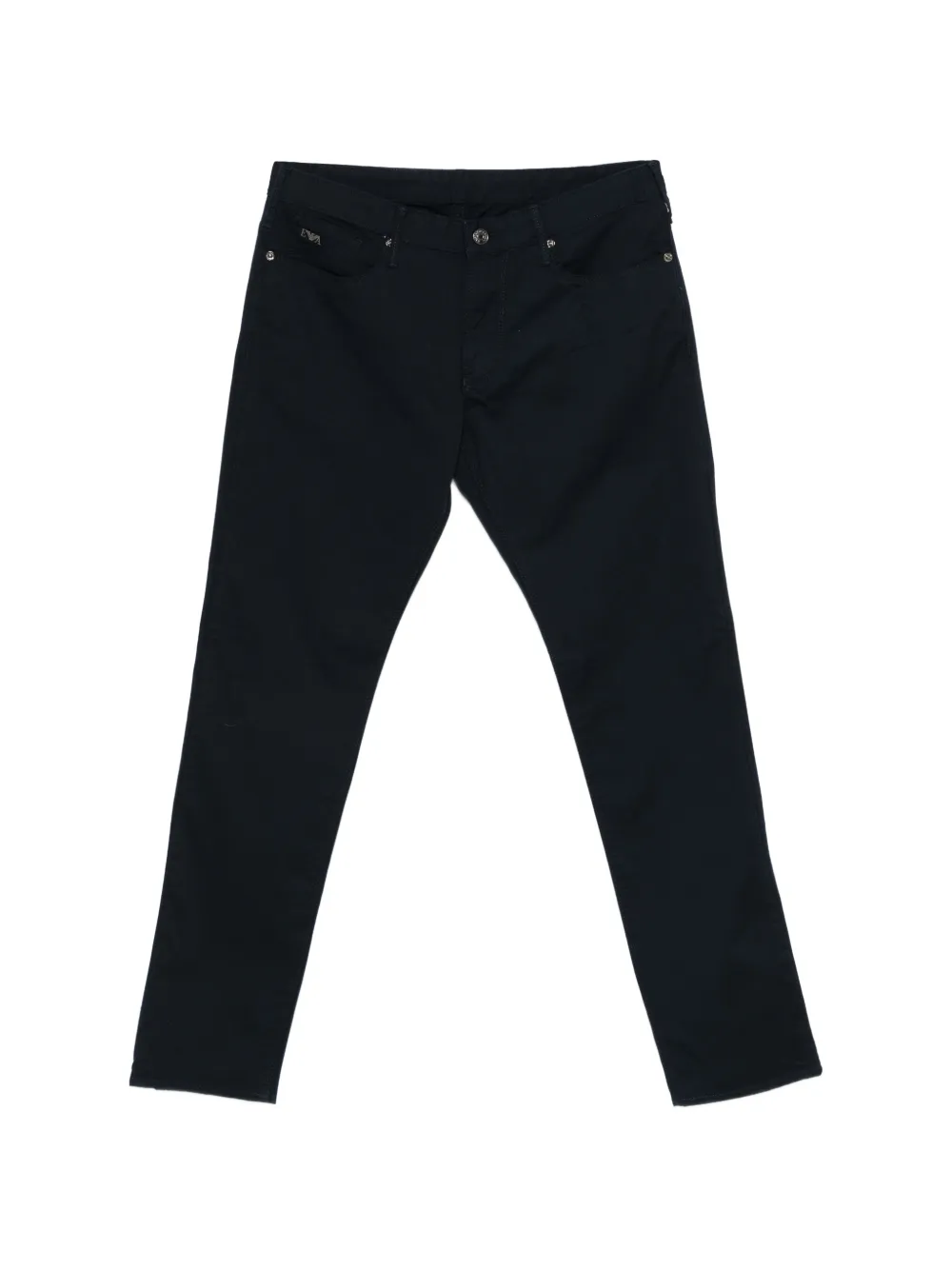 Emporio Armani logo-plaque trousers - Blu
