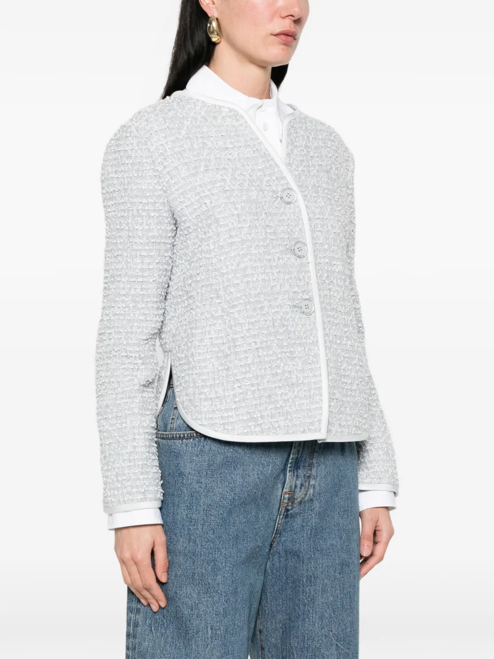 Emporio Armani Tweed jack Grijs