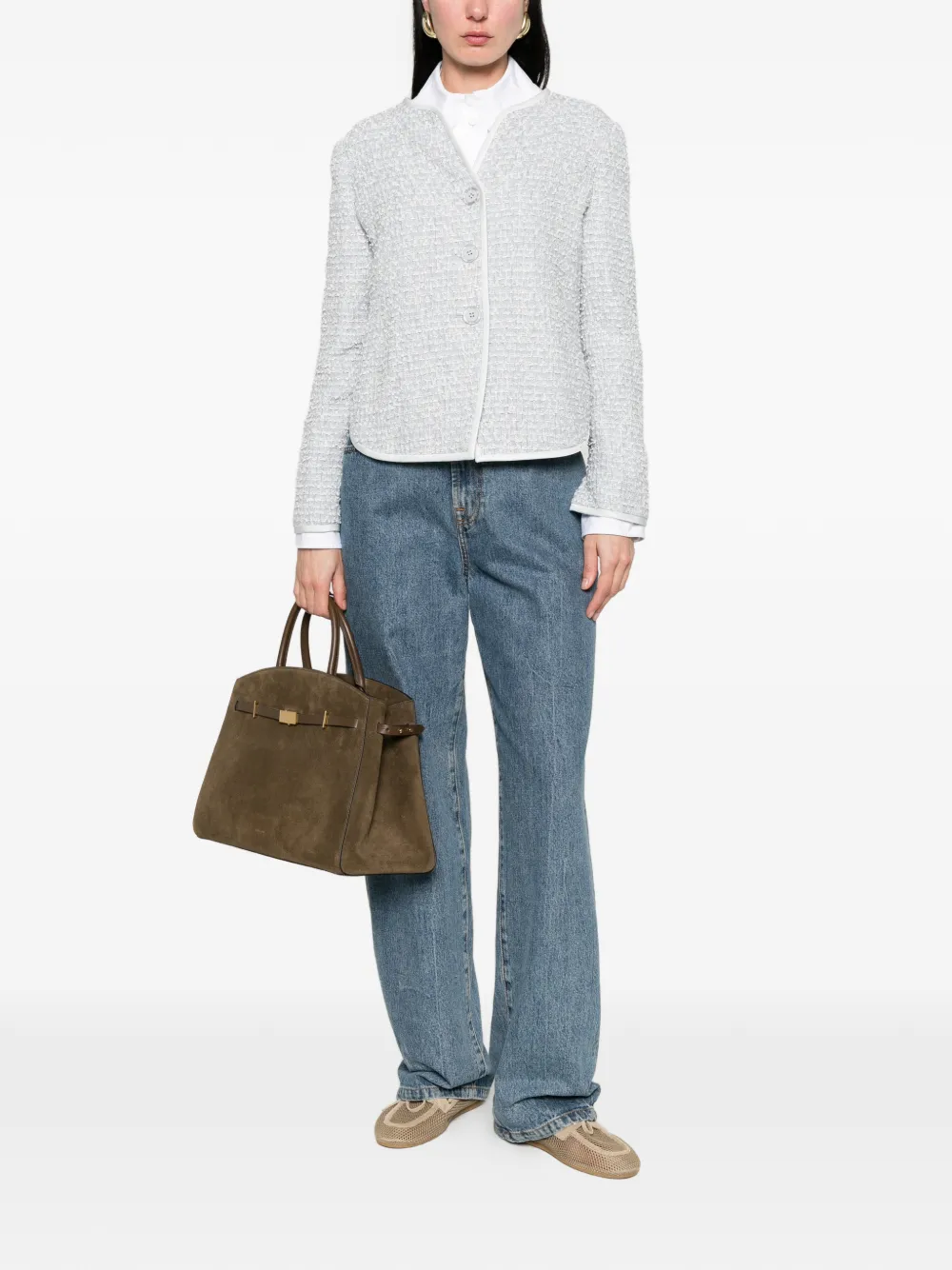 Emporio Armani Tweed jack Grijs