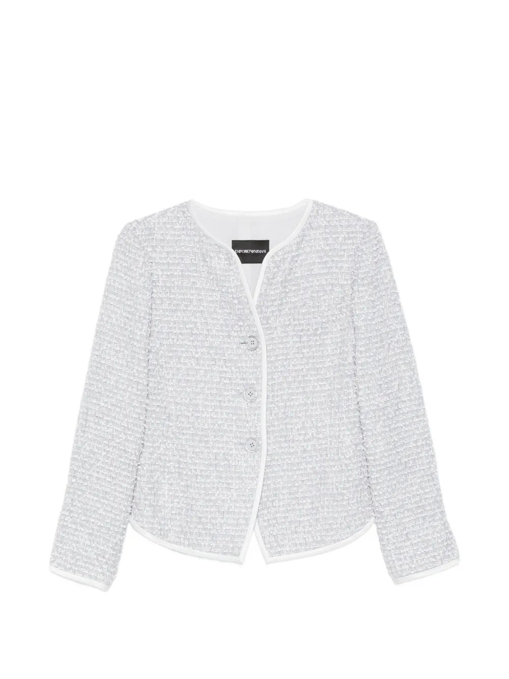 Emporio Armani V-neck tweed jacket - Grigio
